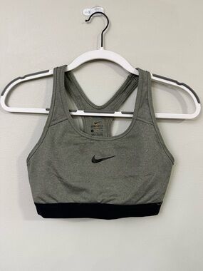 Nike Olive Green Dri-FIT Sports Bra with Black Band